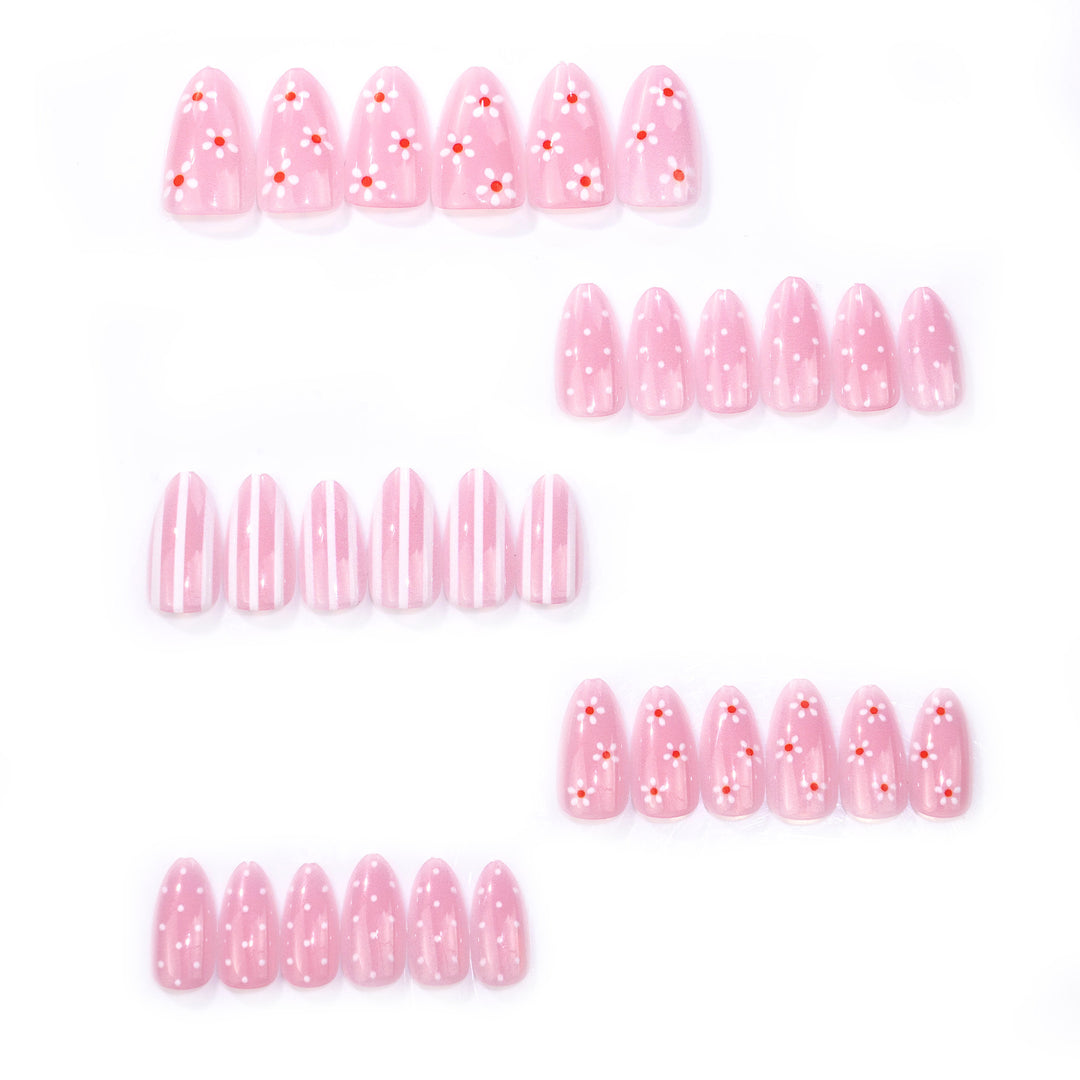 Elegant Floral Design Press-On Nail Art Set Kalsten
