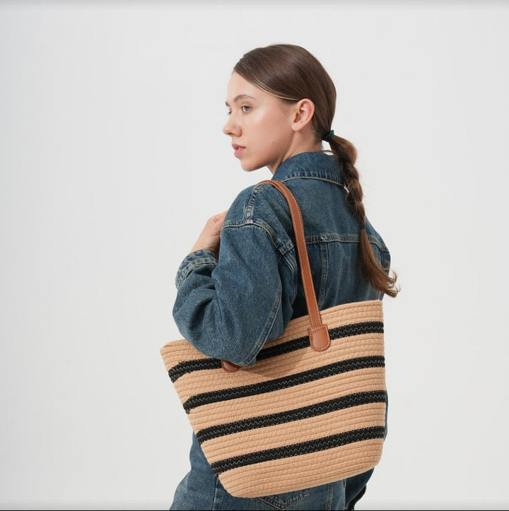 Casual tote bag with stylish stripe pattern Kalsten