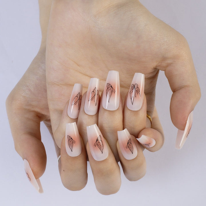 High-gloss artificial nails with rose effect Kalsten