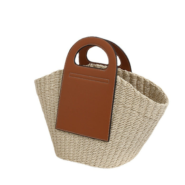 Fashionable basket bag with elegant leather accents Kalsten