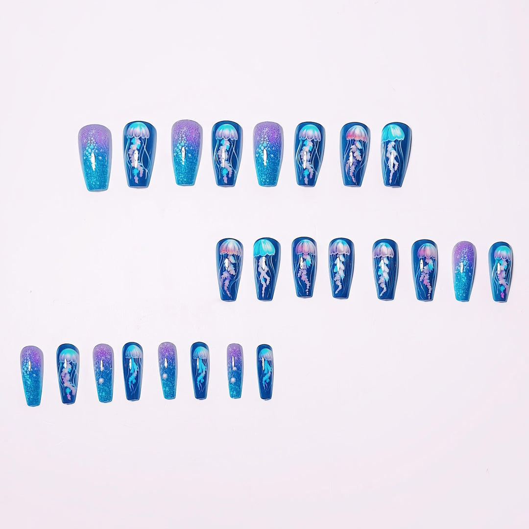 Jellyfish Themed Nail Art Kalsten