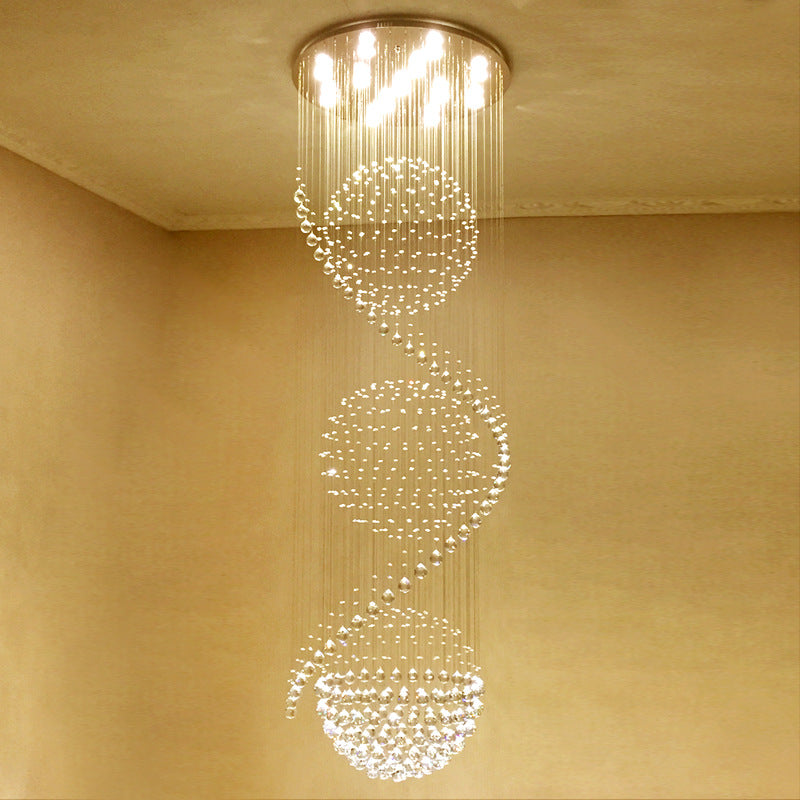 Spiral Crystal Pendant Light Fixture