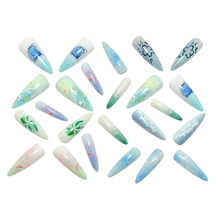 Acrylic Nail Set with Exclusive Drop Design Kalsten