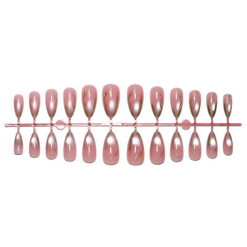 Acrylic nail set with elegant metallic accents Kalsten
