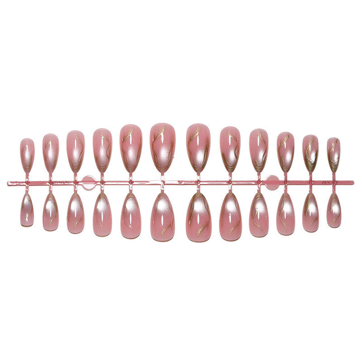 Acrylic nail set with elegant metallic accents Kalsten