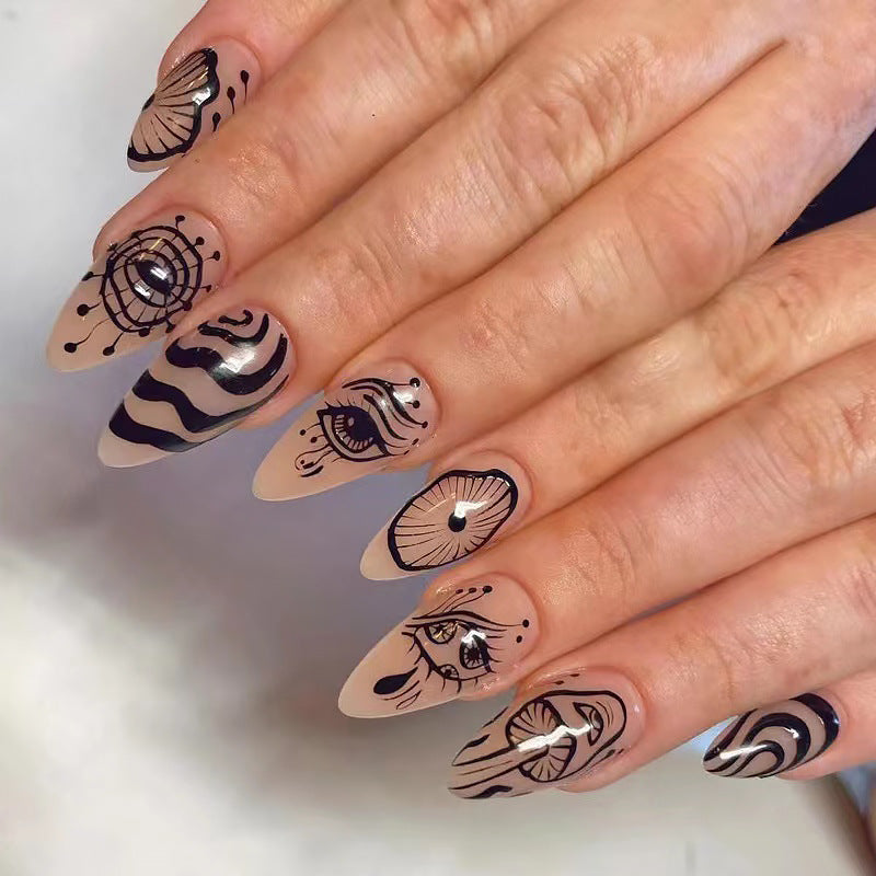 Artful nails with abstract design Kalsten