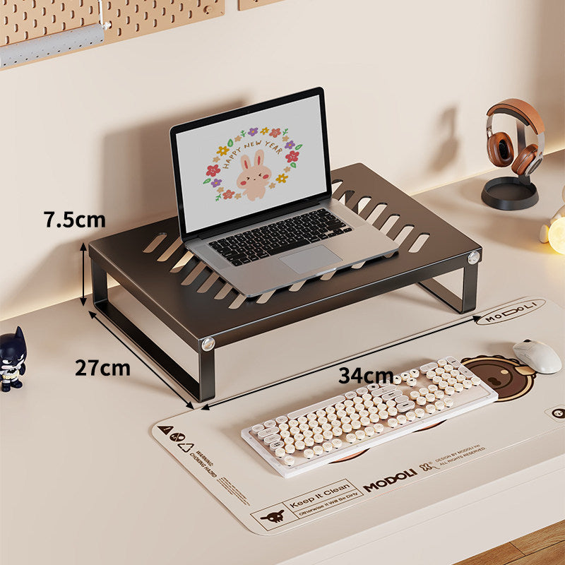 Ergonomic Ventilated Metal Laptop Riser with Under-Desk Storage