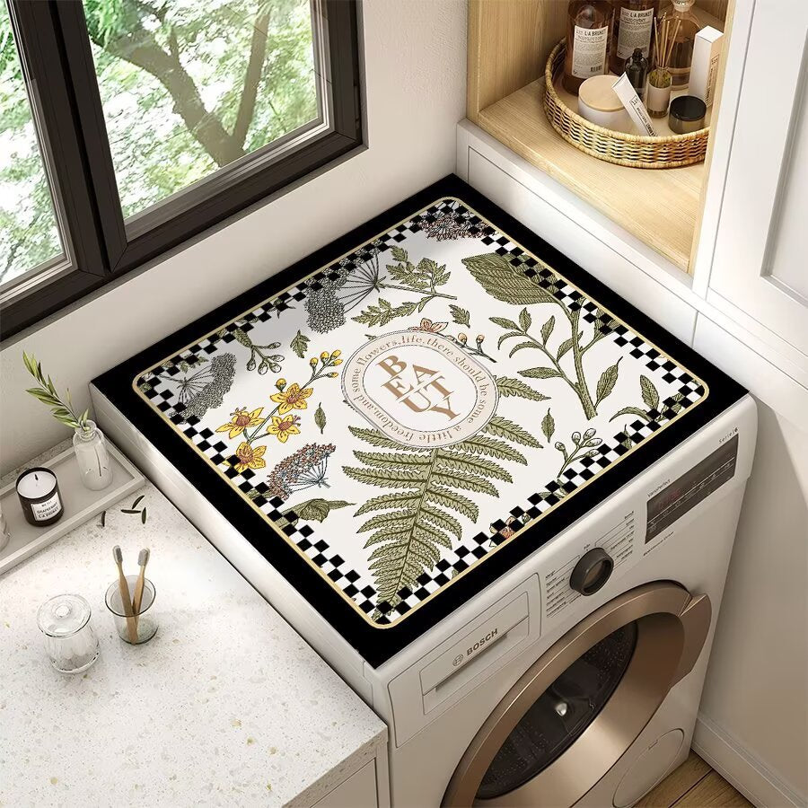 Decorative Floral Laundry Room Counter Mat Kalsten