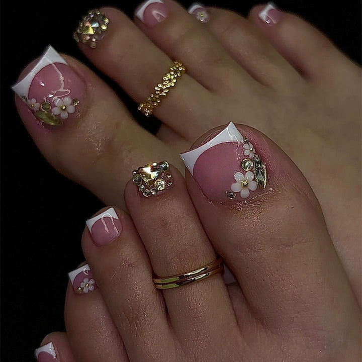 Nail set with shimmering holographic design Kalsten