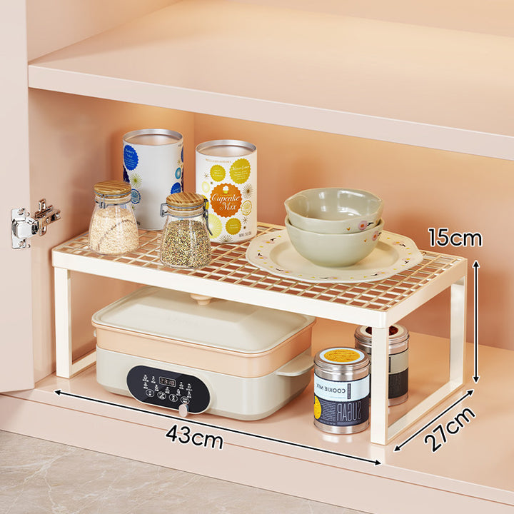 Ventilated Metal Grid Cabinet Shelf Organizer Rack