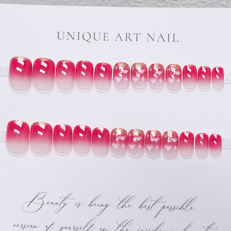 Cloud-Themed Ombre Press-On Nails