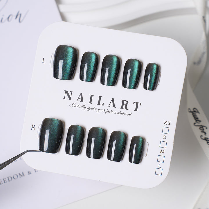Decorative Press-On Nail Extensions with Bow and Rhinestone Accents Kalsten