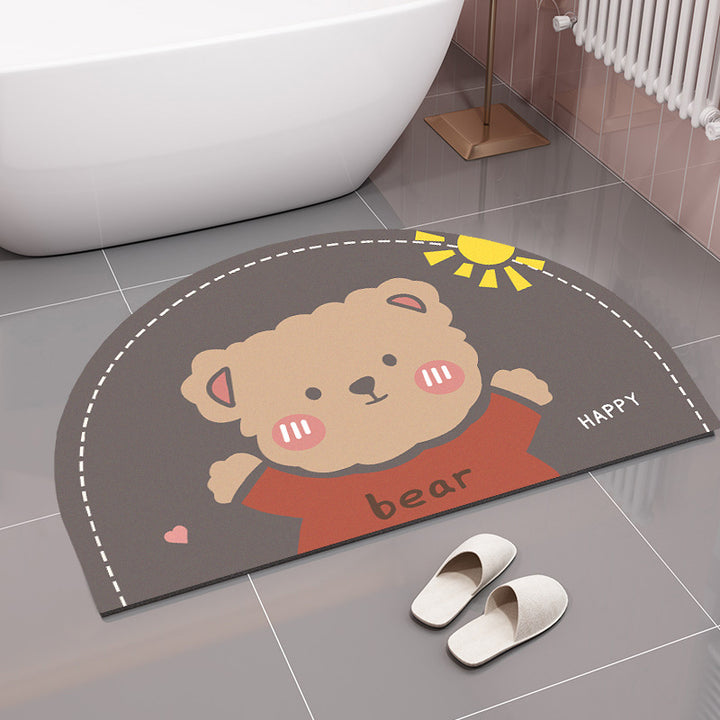 Cute Bear-Themed Bath Mat