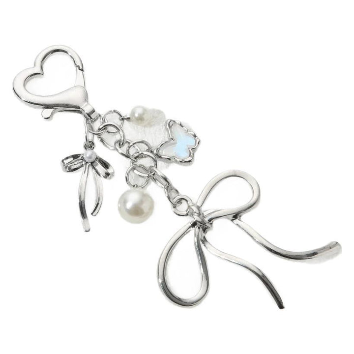 Decorative Heart and Bow Charm Keychain Kalsten