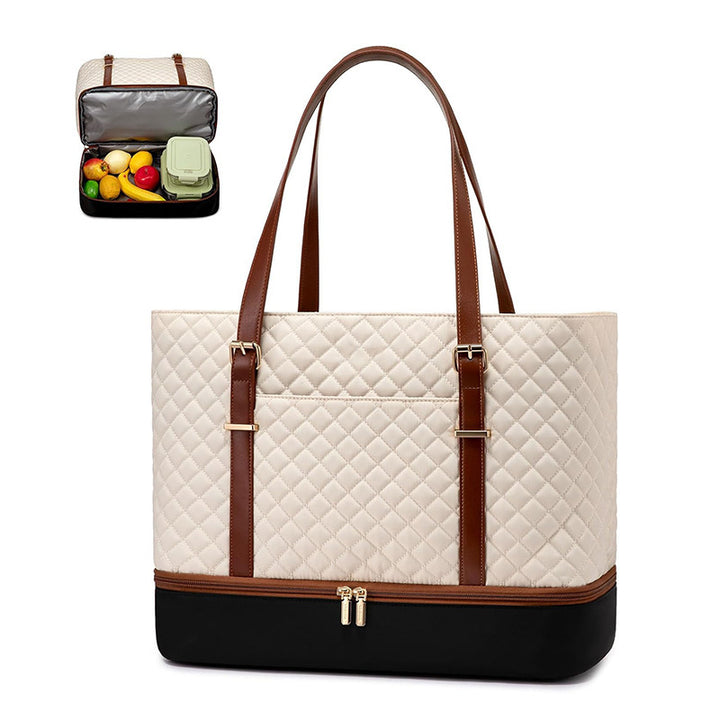 Insulated picnic tote bag with multi-layer inner compartment Kalsten