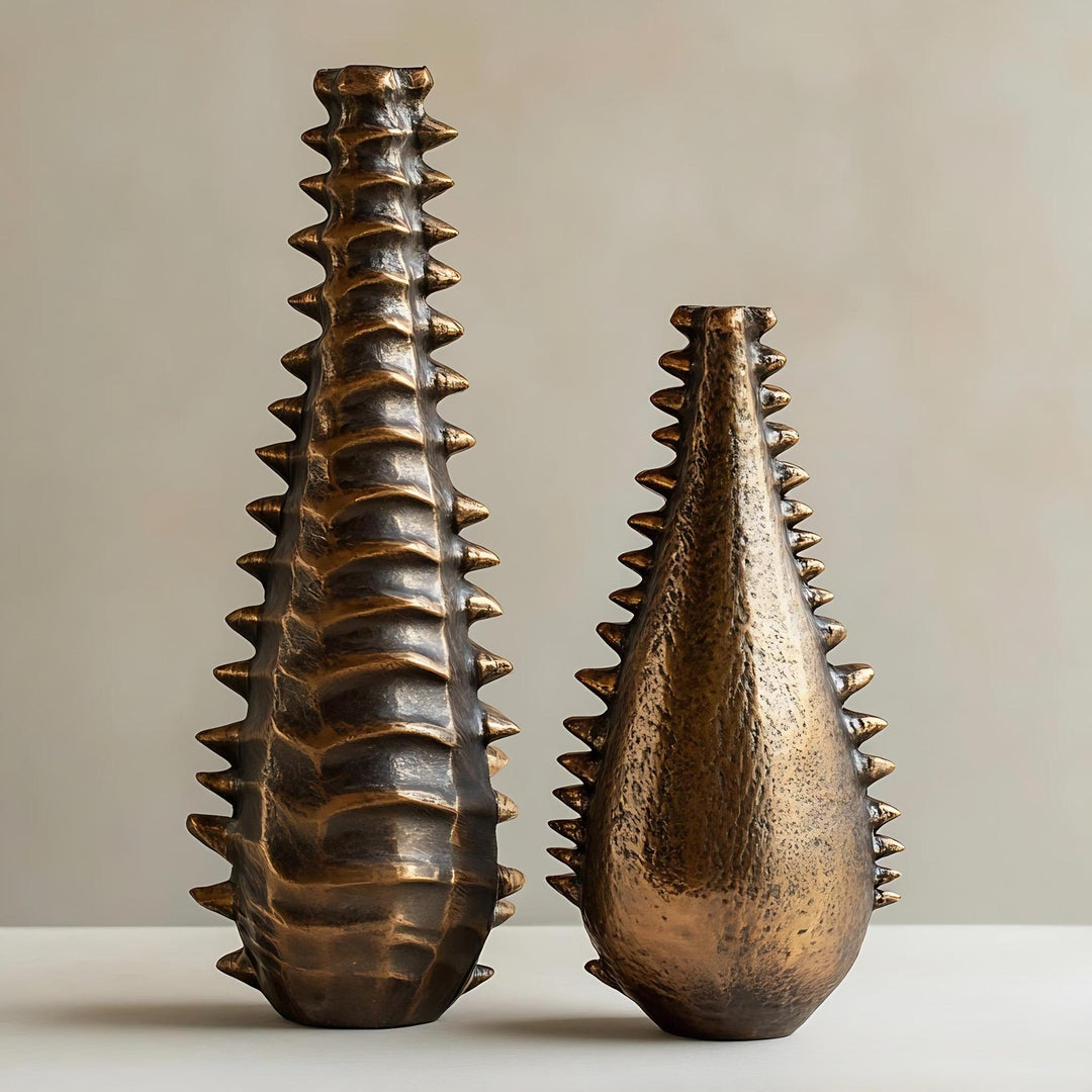 Decorative Textured Metal Vases