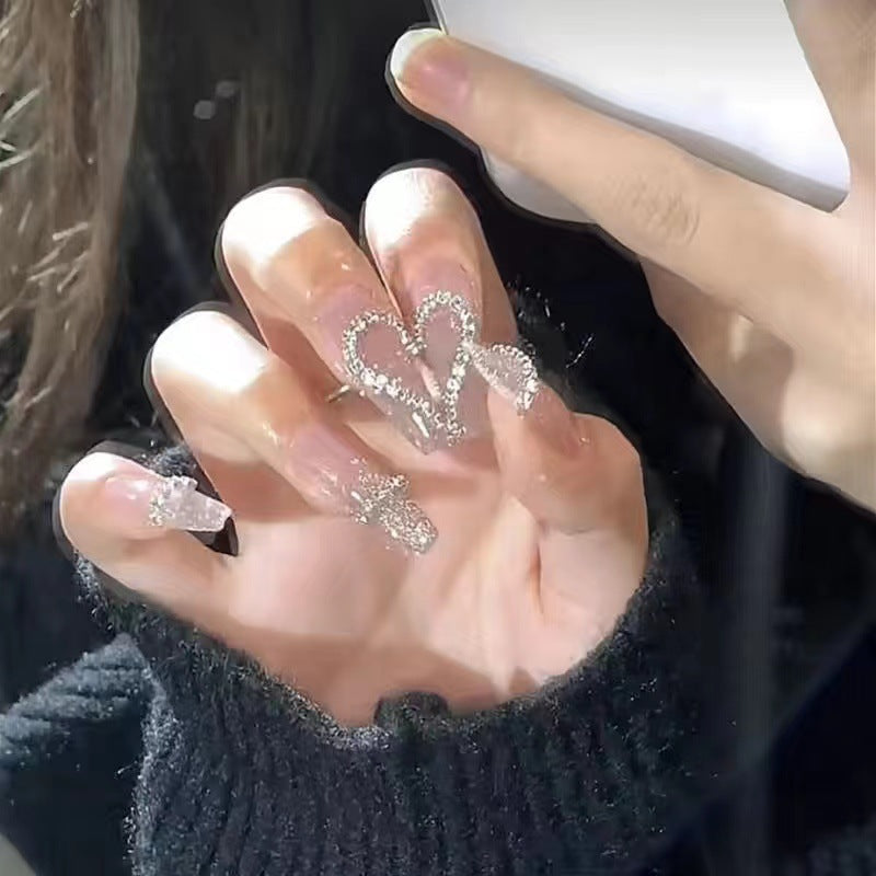Stylish heart and ombre design artificial nails Kalsten