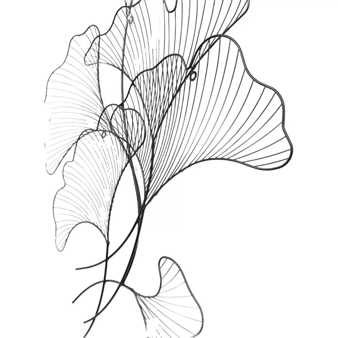Elegant Ginkgo Leaf Metal Wall Sculpture Kalsten