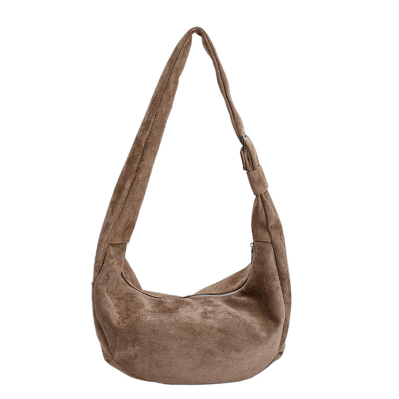 Soft Suede Slouchy Shoulder Bag