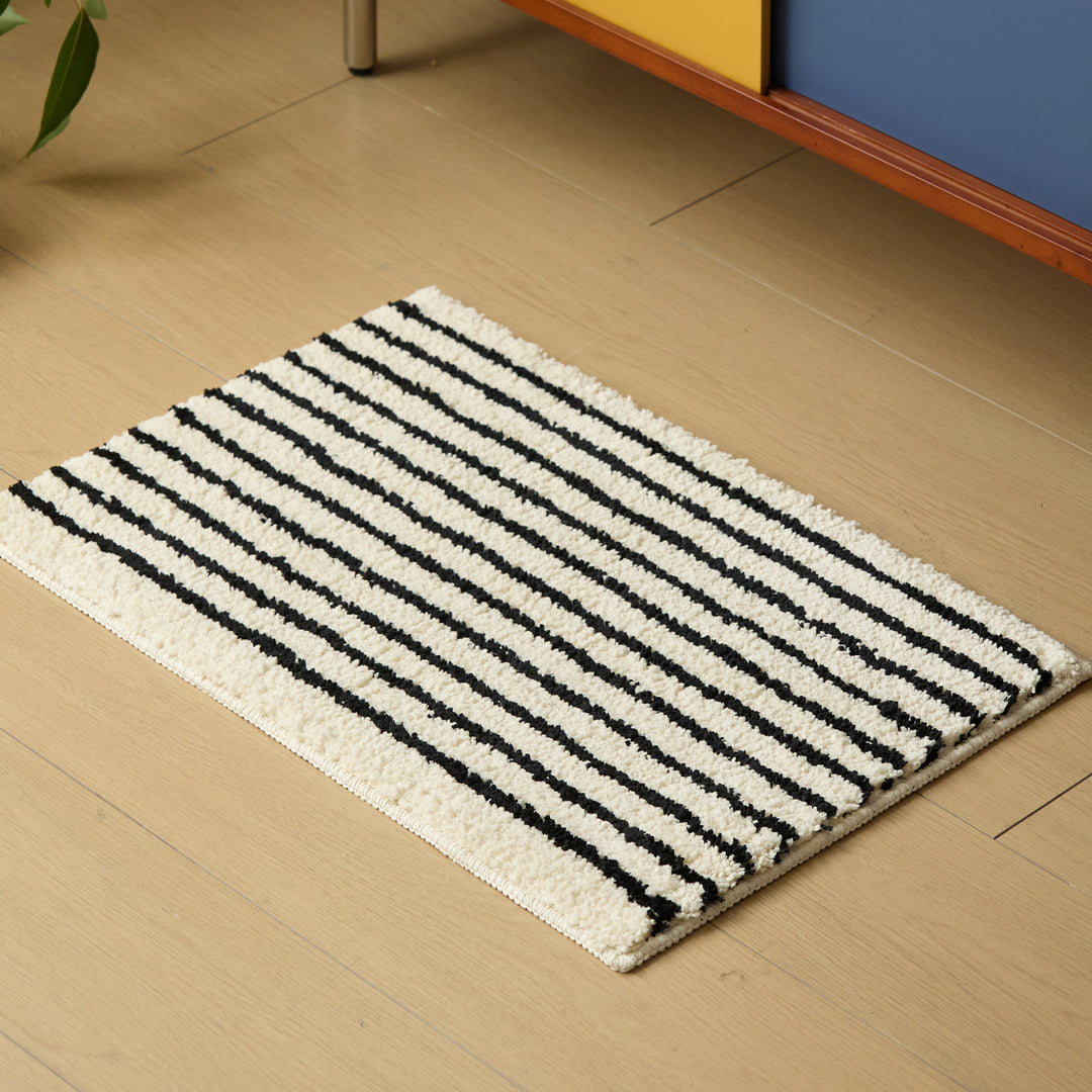 Cozy Striped Plush Bath Mat Kalsten
