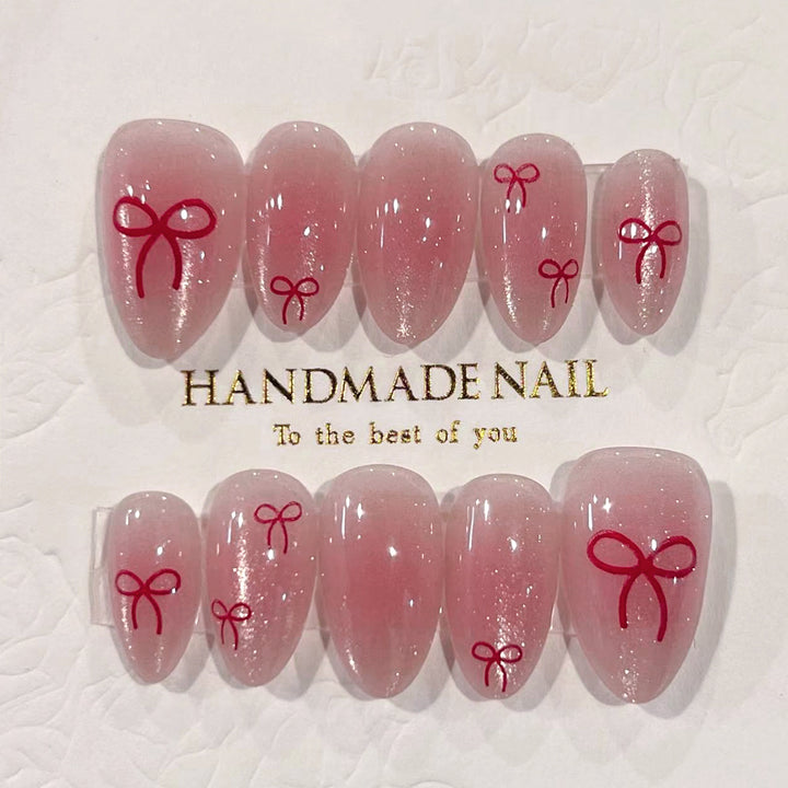 Artificial Nail Art with Bow Motif Kalsten