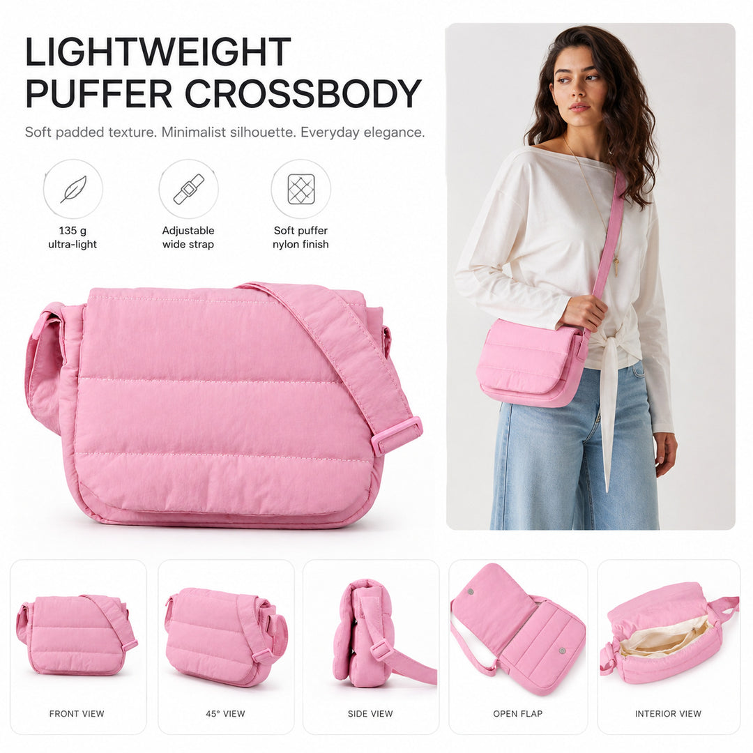 Padded Crossbody Messenger Bag
