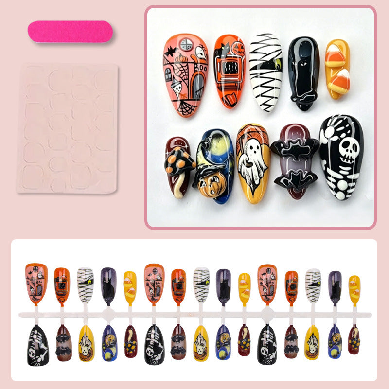 Artificial nail set with spooky Halloween designs Kalsten