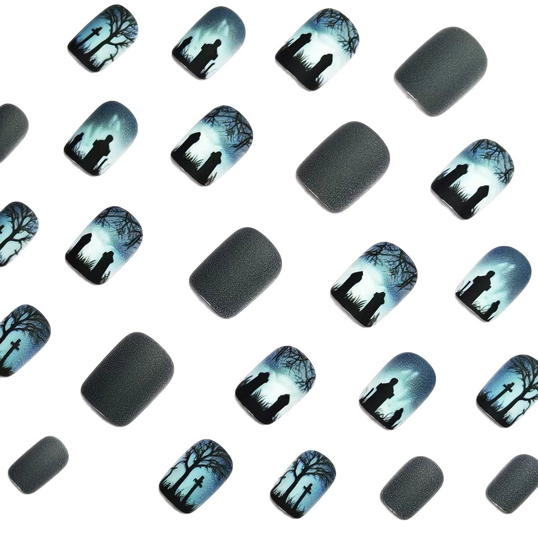 Creative nail art with dramatic tombstone design Kalsten