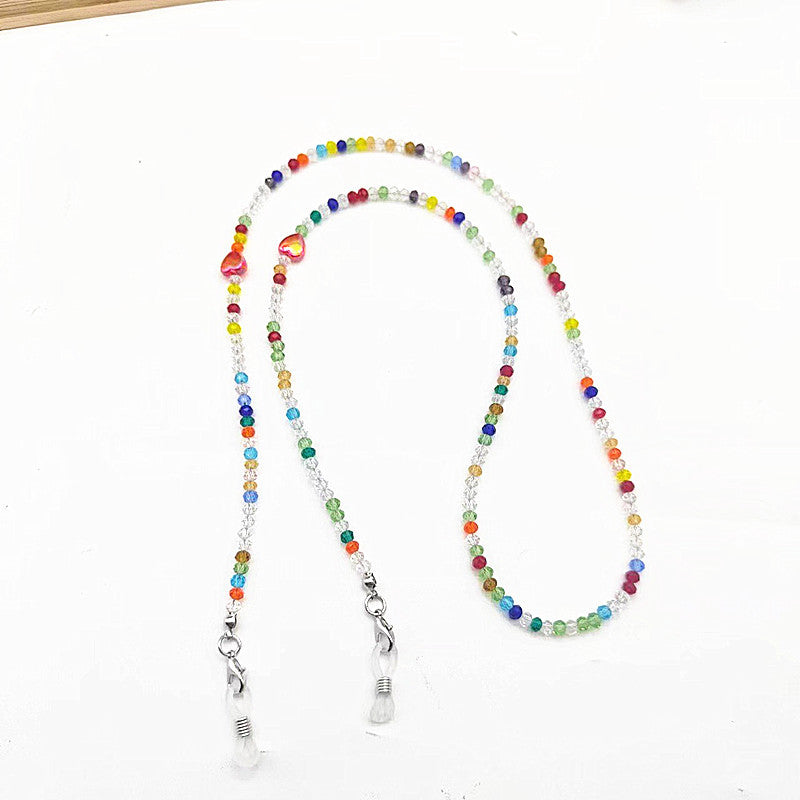 Colorful glass necklace with heart pendant Kalsten
