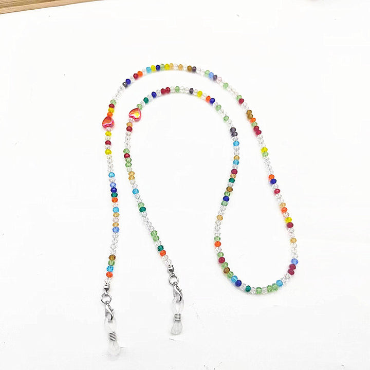 Colorful glass necklace with heart pendant Kalsten