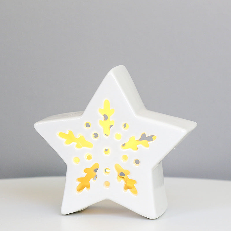 Star-Shaped Decorative Ceramic Candle Holder Kalsten