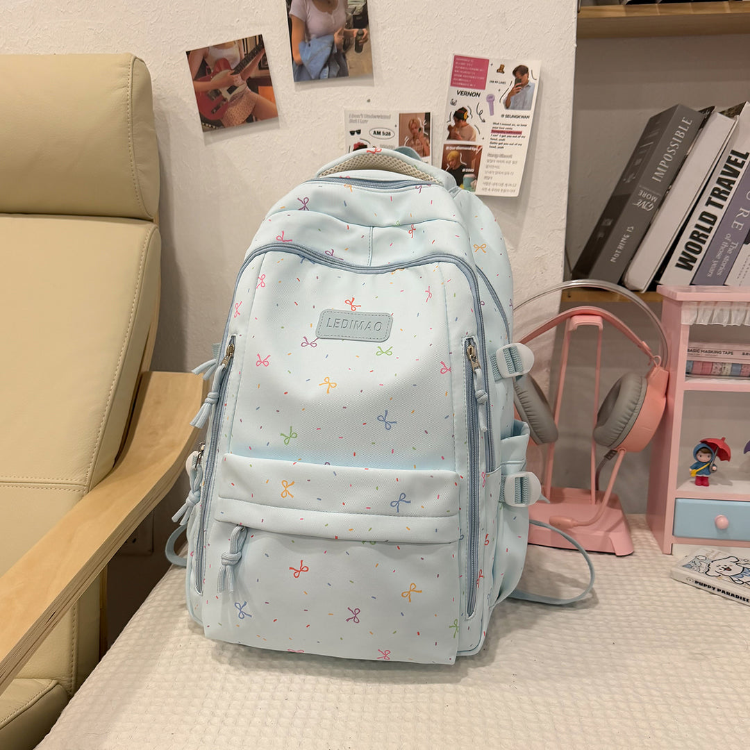 Stylish School Backpack with Fun Patterned Accents Kalsten