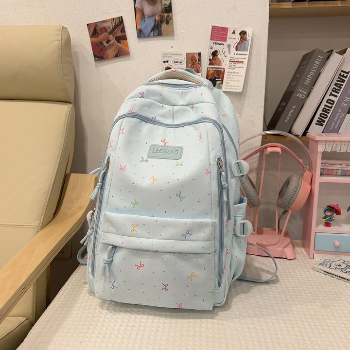 Stylish School Backpack with Fun Patterned Accents Kalsten