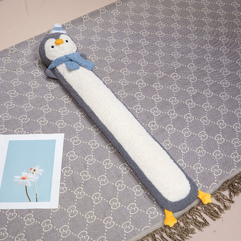 Long narrow-shaped plush cuddle pillow in dachshund design with soft fleece cover