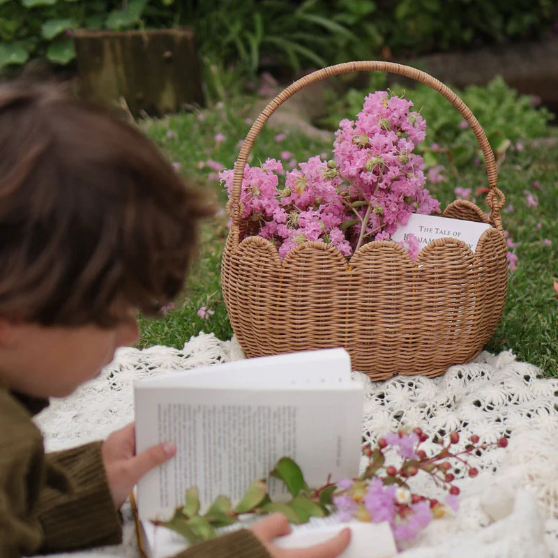 Scalloped Edge Woven Storage Basket Kalsten