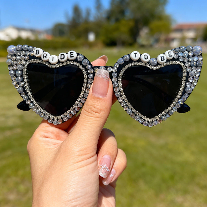 Heart-Shaped Pearl-Embellished Sunglasses Kalsten