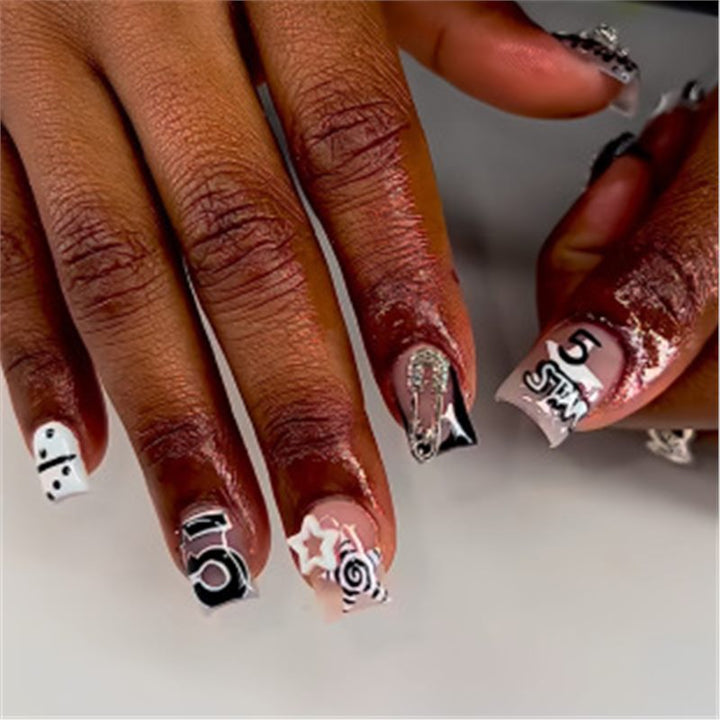 Artistic Press-On Nail Set with Premium Embellishments Kalsten