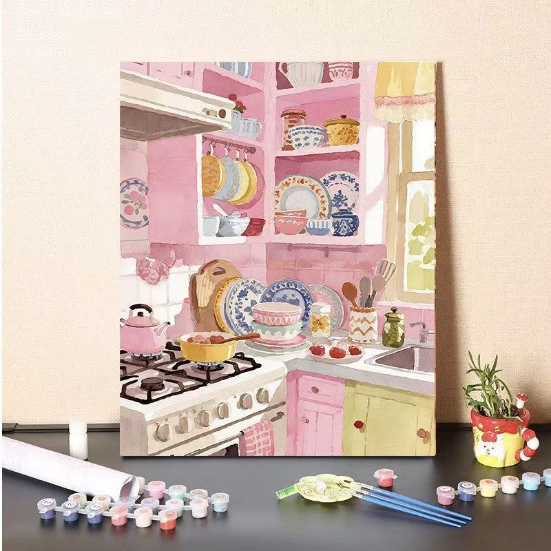 DIY Kitchen Scene Paint by Numbers Canvas Art Kalsten
