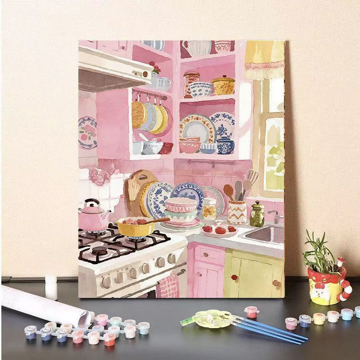 DIY Kitchen Scene Paint by Numbers Canvas Art Kalsten