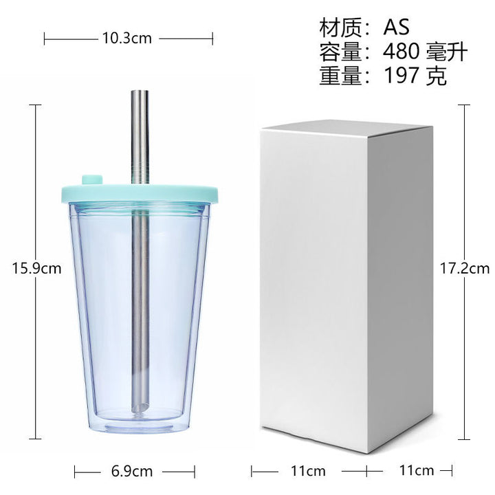 Women's High-Quality Drinking Cup with Integrated Stainless Steel Straw Kalsten
