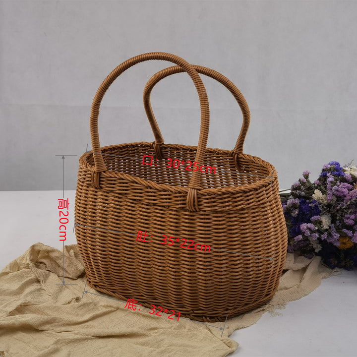 Women braided storage basket with sturdy carrying handles Kalsten