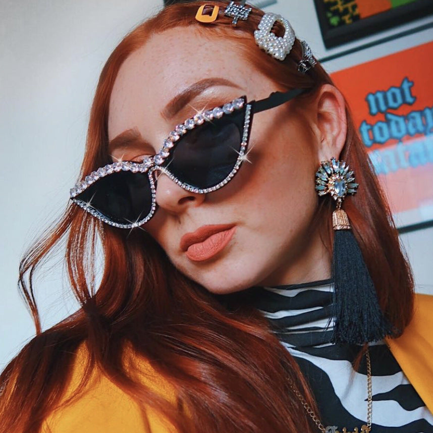Women's Cat-Eye Sunglasses with Sparkling Rhinestones Kalsten