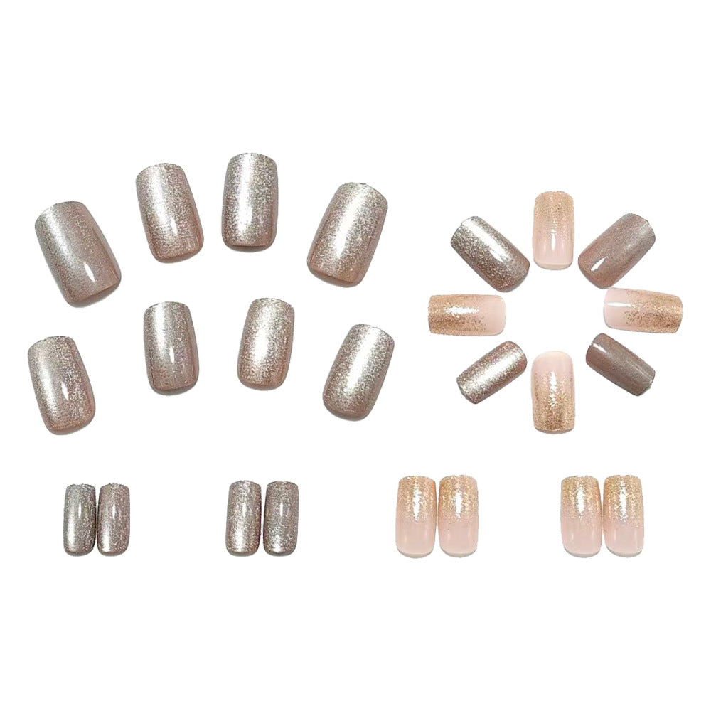 Elegant Artificial Nails with Glitter Accents Kalsten