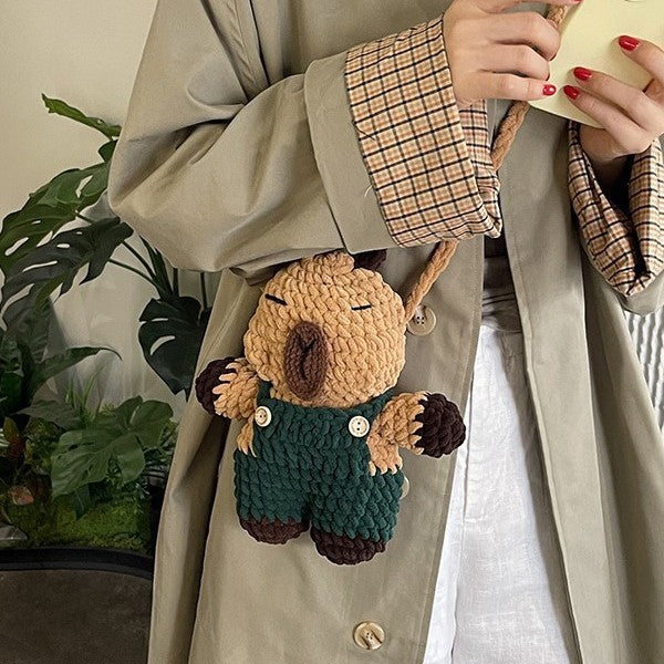 Cute Crochet Mouse Plush Backpack
