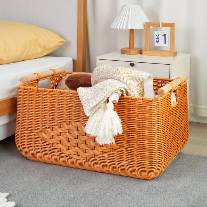 Versatile Rectangle Woven Storage Basket Kalsten