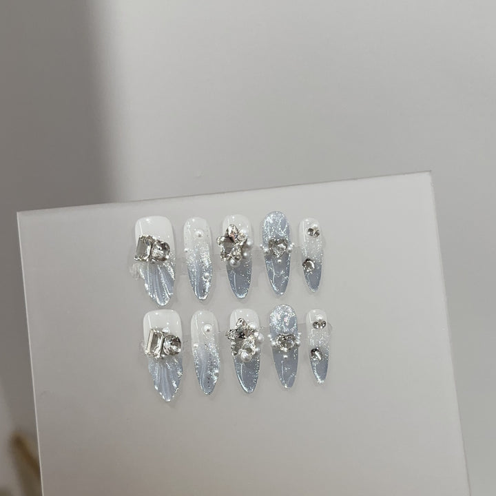 Glamorous Jewel-Accented Press-On Nail Set