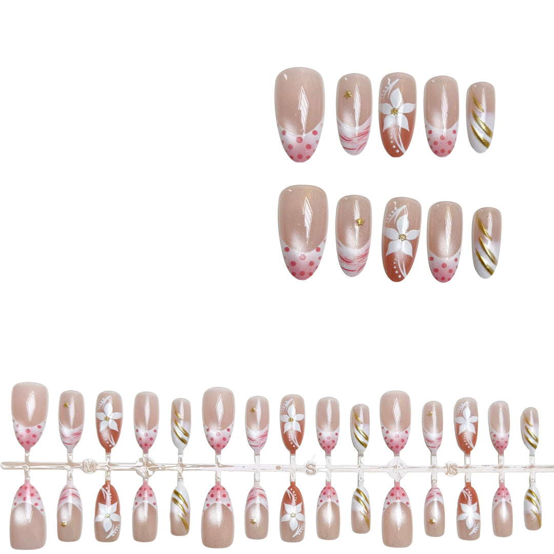 Decorative Floral Press-On Nails