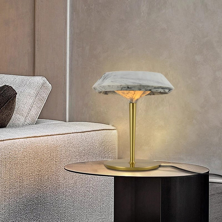 Elegant Modern Table Lamp with Marble Base and Gold Accent