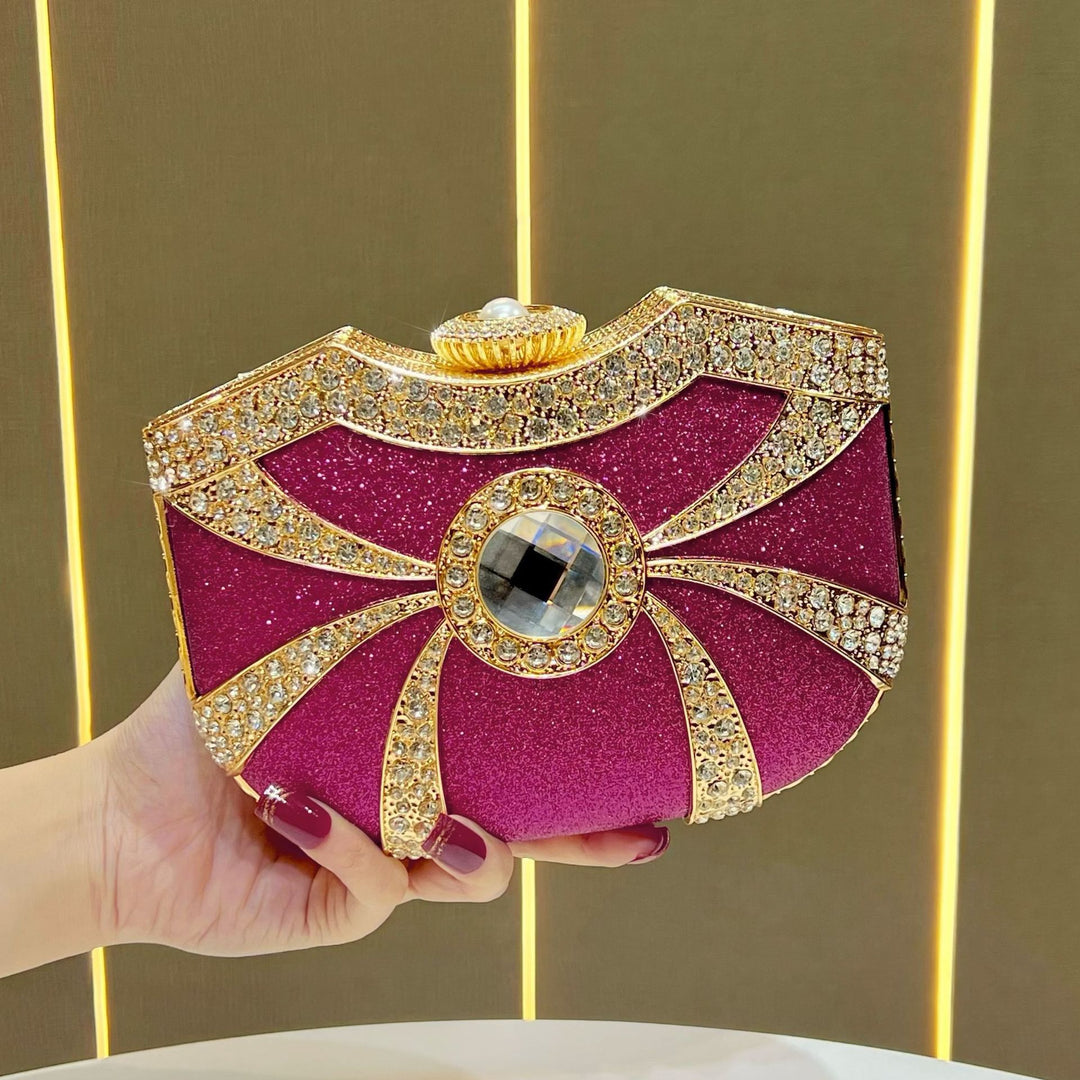 Decorative Rhinestone-Accented Evening Clutch