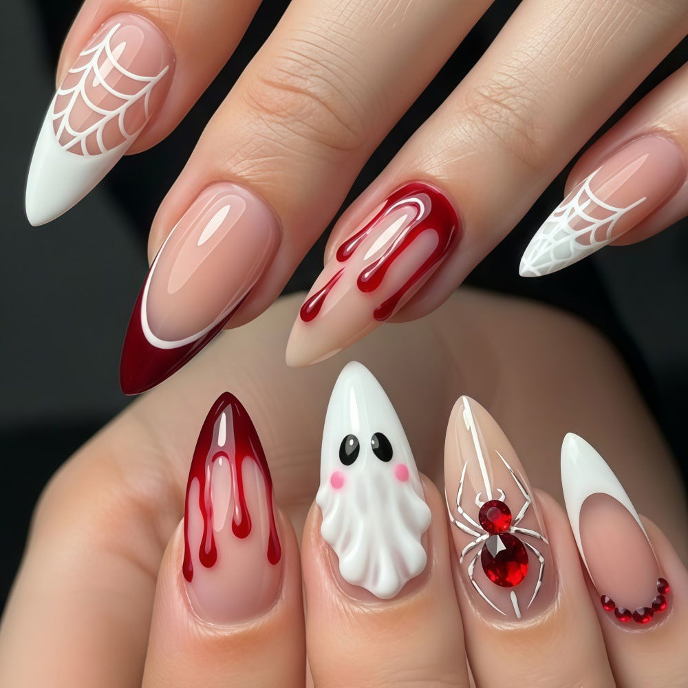 Halloween Artificial Nails with Creepy Design Kalsten